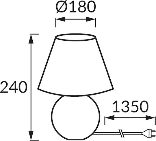 Struhm Keramik Tischlampe für Fassung E14 mit Schwarz Schirm und Basis