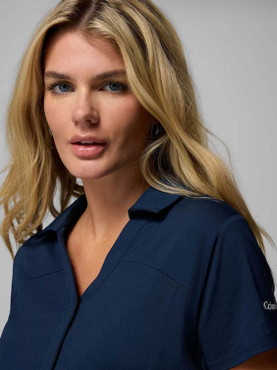Women's Blouse Short Sleeve  Blue