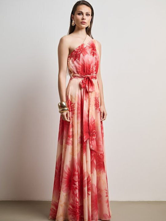 Summer Maxi Dress for Wedding Christening Satin Red