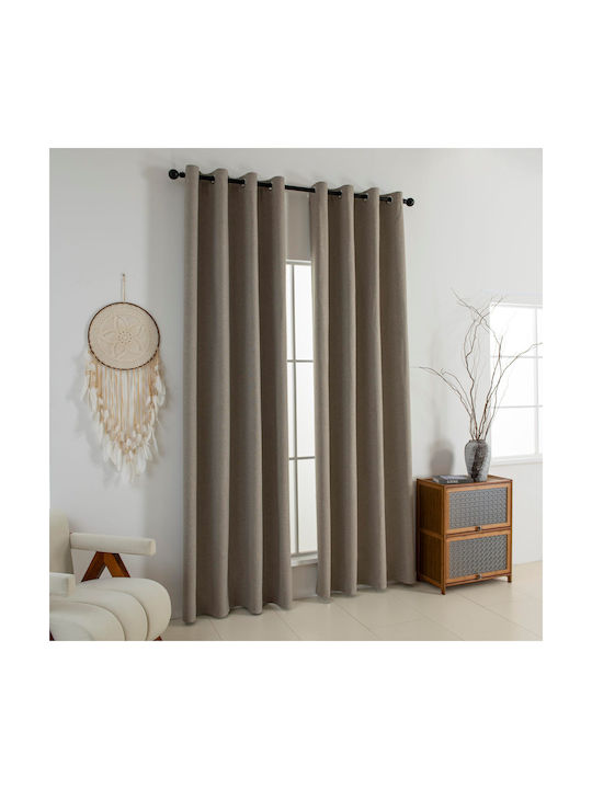 Beauty Home Blackout Curtain With Grommets Elite Art 8392 Beige 140x270cm