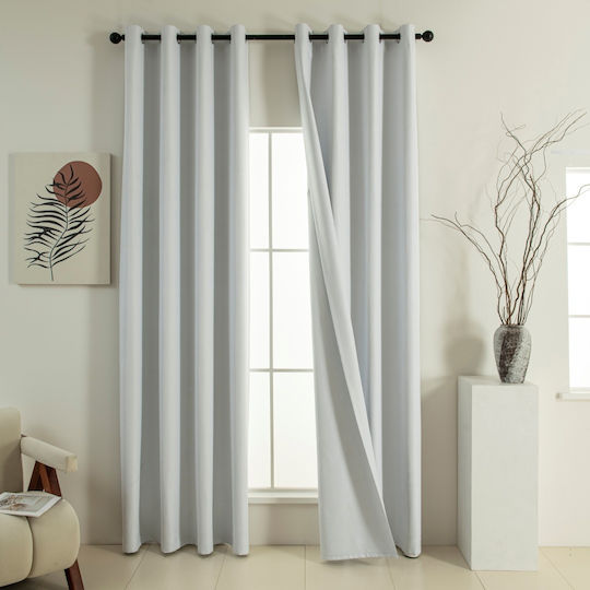 Beauty Home Κουρτίνα Συσκότισης με Τρουκς Soft Art 8391 Εκρού 140x270εκ.