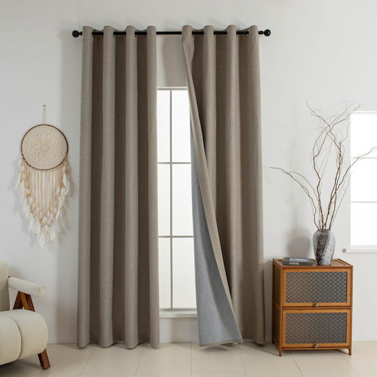Beauty Home Perdea Opacă Cu Capse Elite Art 8392 Bej 140x270cm