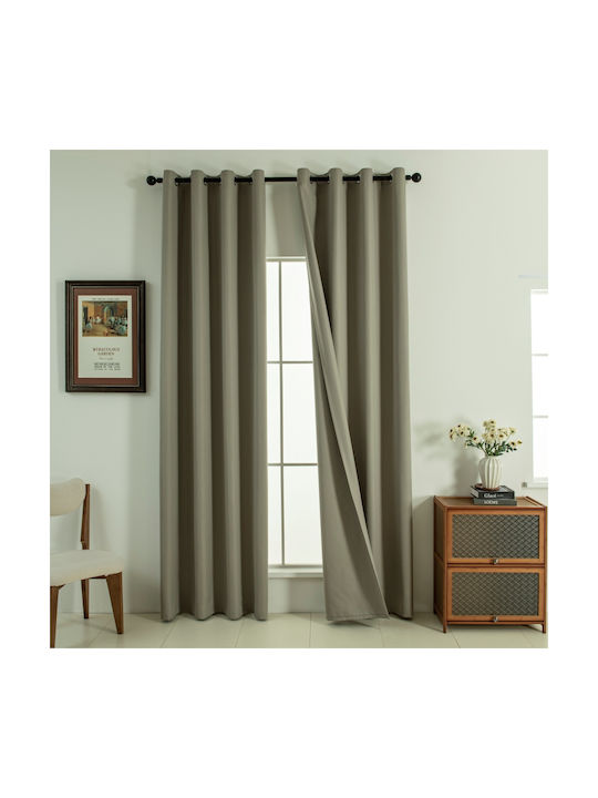 Beauty Home Blackout Curtain with Grommets Soft Art 8391 Beige 140x270cm