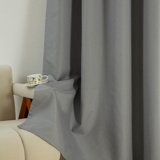 Beauty Home Blackout Curtain with Grommets Soft Art 8391 Gray 140x270cm