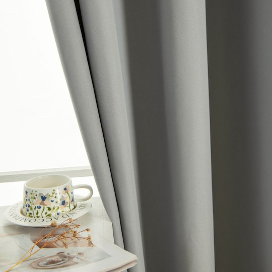 Beauty Home Blackout Curtain with Grommets Soft Art 8391 Gray 140x270cm