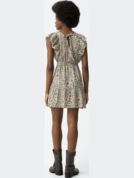Sommer Mini Kleid mit Rüschen Grün