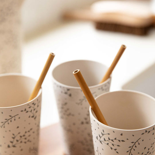 Natural Elements Reusable Bamboo Straw Set 10pcs Cleaning Brush