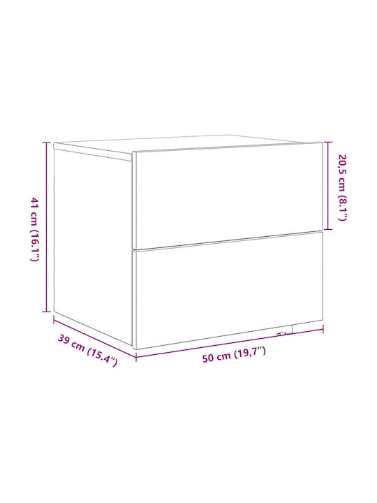 Nachttisch Black oak 50x39x41cm