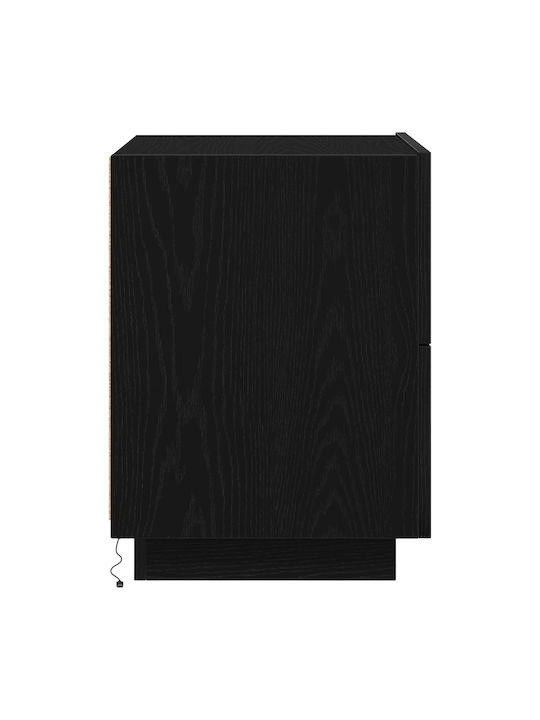 Noptiere din Lemn Masiv Black oak 2buc 45x40x55cm