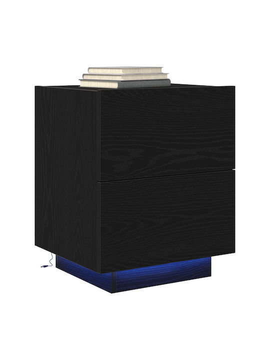 Noptiere din Lemn Masiv Black oak 2buc 45x40x55cm