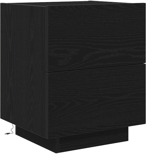 Bedside Tables Made of Solid Wood Black Oak 2 Pieces 45x40x55cm