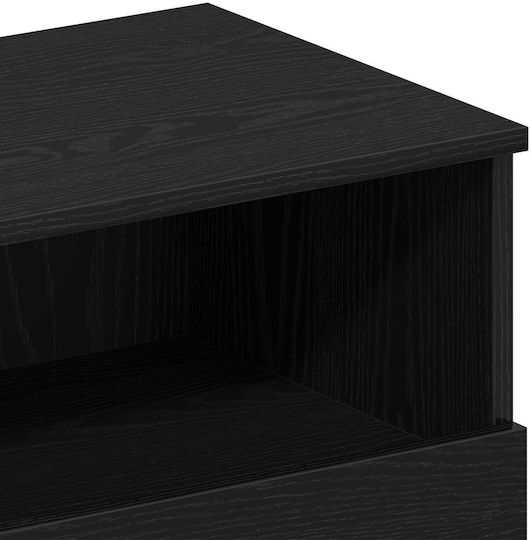 Wooden Bedside Table Black Oak 40x35x65cm