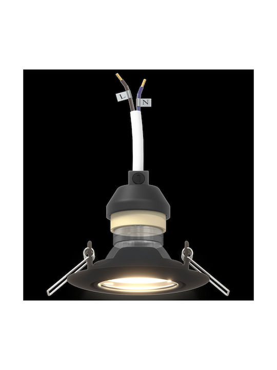 vidaXL Rectangle Plastic Recessed Spot with Integrated LED and Cool White Light Black 9x9cm. 1pcs