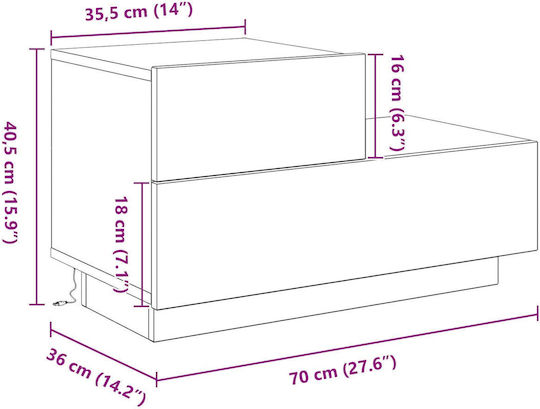 Nachttisch Artisan Oak 100x36x49cm