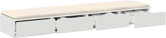 Wooden White Bedside Table 140x36.5x16.5cm Wooden White Bedside Table 140x36.5x16.5cm