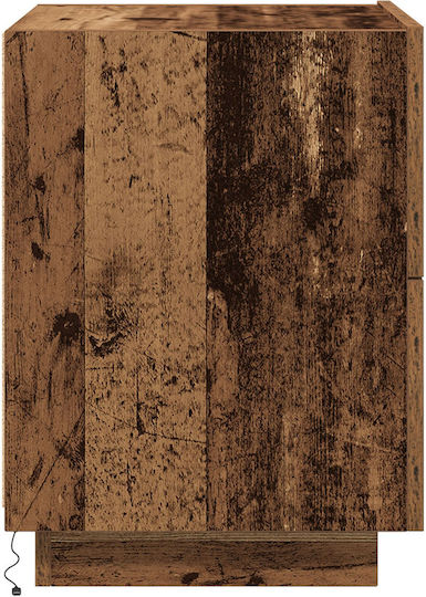 Wooden Bedside Table Old Wood 45x40x55cm