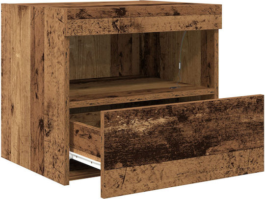 Bedside Tables Wooden Old Wood 2 Pieces 50x40x45cm