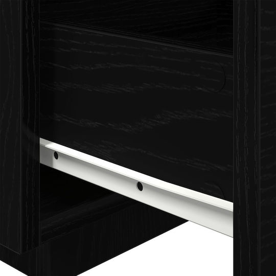 Wooden Bedside Tables Black Oak 2 Pieces 40x39x37cm