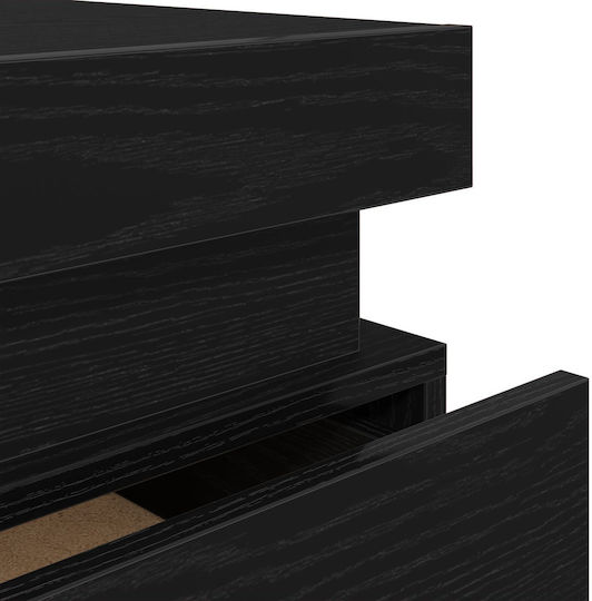 Wooden Black Oak Bedside Tables 2 Pieces 35x39x55cm