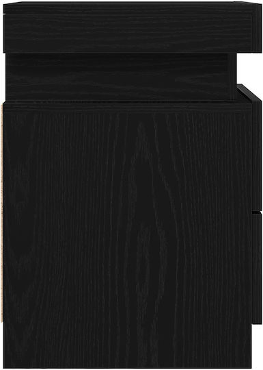 Wooden Black Oak Bedside Tables 2 Pieces 35x39x55cm