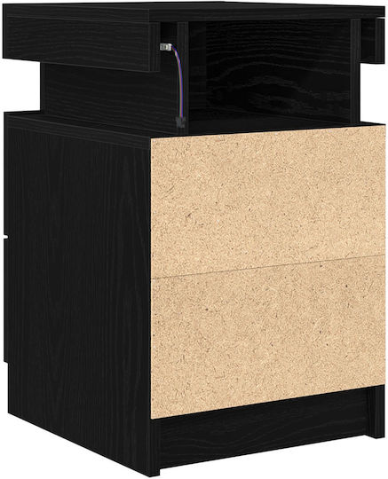 Wooden Black Oak Bedside Tables 2 Pieces 35x39x55cm