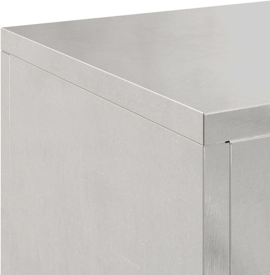 vidaXL Ανθοστήλες Μεταλλικές Ασημί 24x24x75εκ. 2τμχ