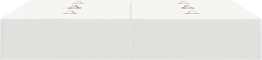 Double Wooden Bed Base White with Slats for Mattress 140x200cm