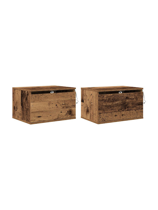 Κομοδίνα Ξύλινα Παλιό ξύλο 2τμχ 30x50x36cm 863079