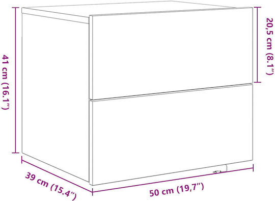 Комод Дървен Кафяв дъб 50x39x41см