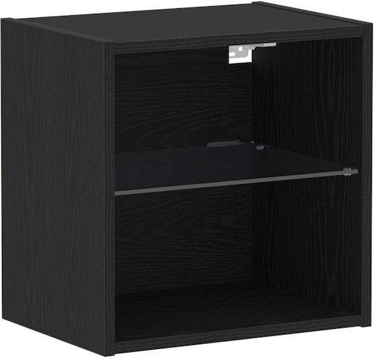 Wooden Bedside Tables Black Oak 2 Pieces 40x30x30cm