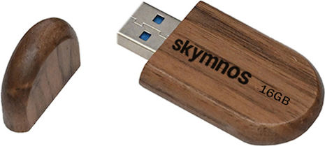 Skymnos Wooden 16gb Usb 3.0 Stick Καρυδιάς