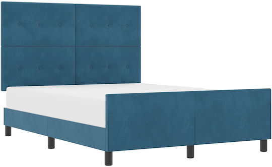 King Size Bett für Matratze 200x200cm Dunkelblau King Size Bett für Matratze 200x200cm Dunkelblau