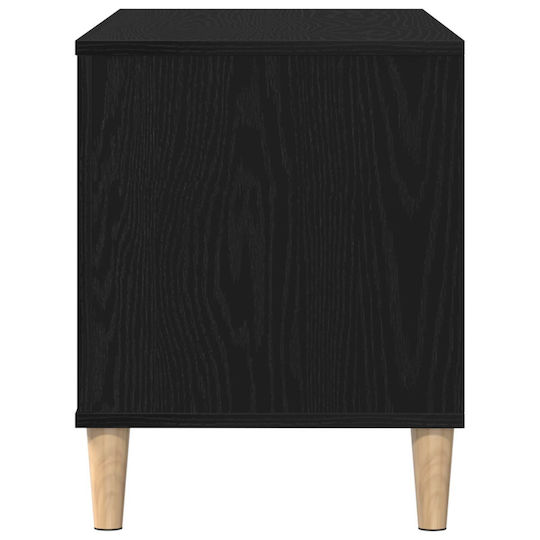 Vidaxl Record Cabinet Black Oak 100x38x48 cm Engineered Wood
