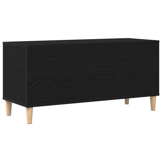 Vidaxl Record Cabinet Black Oak 100x38x48 cm Engineered Wood