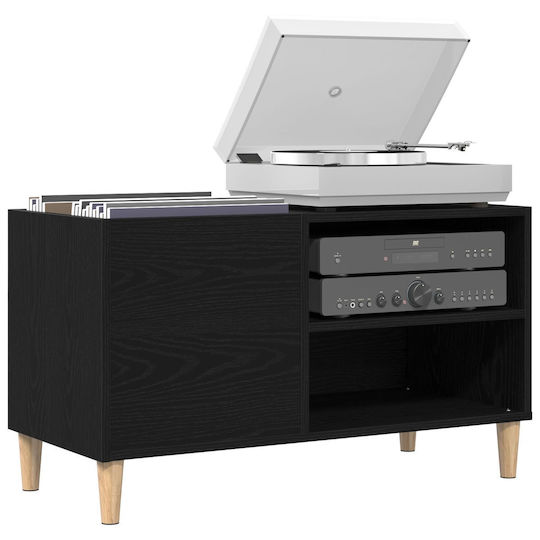 Vidaxl Record Cabinet Black Oak 84.5x38x48 cm Engineered Wood