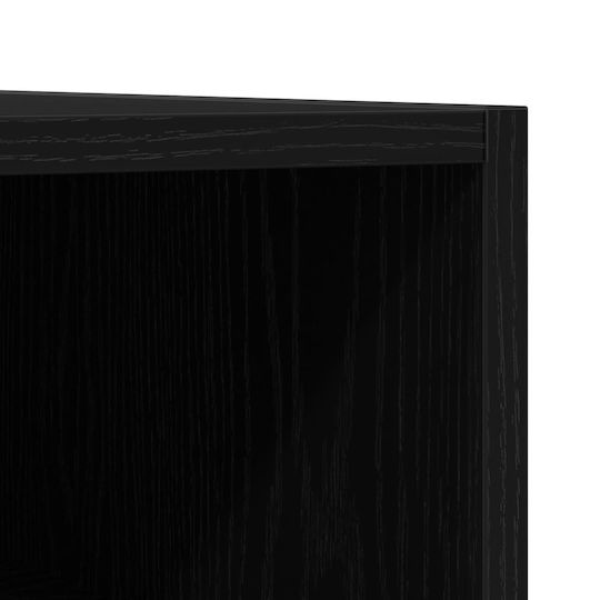 Vidaxl Record Cabinet Black Oak 84.5x38x48 cm Engineered Wood