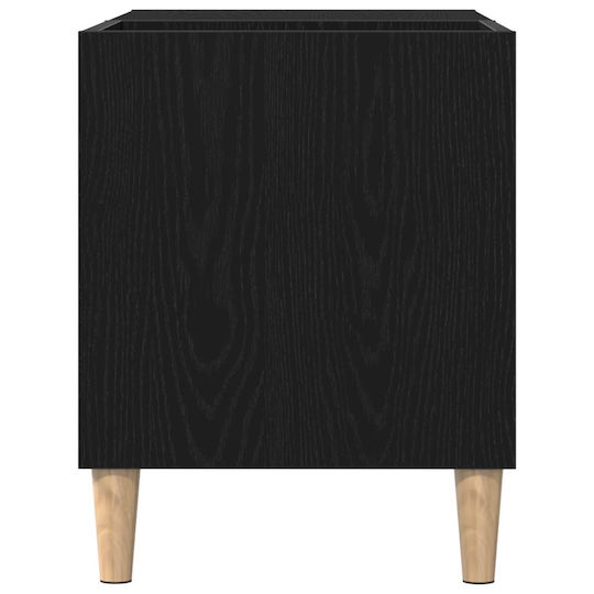 Vidaxl Record Cabinet Black Oak 84.5x38x48 cm Engineered Wood