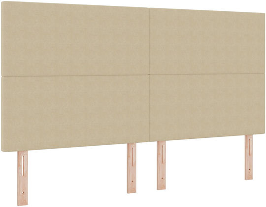vidaXL Fabric Bed Headboard Light Green and Gray 180x128cm