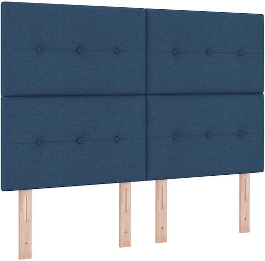vidaXL Fabric Bed Headboard Blue 144x128cm