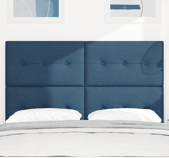 vidaXL Fabric Bed Headboard Blue 144x128cm
