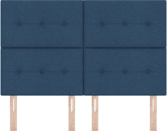 vidaXL Fabric Bed Headboard Blue 144x128cm