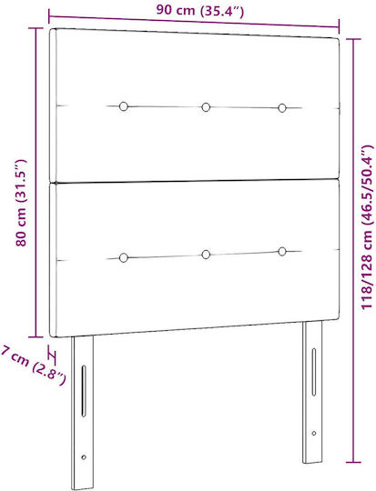 vidaXL Fabric Bed Headboard Pink 90x88cm