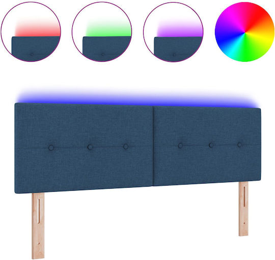 vidaXL Fabric Bed Headboard Blue 144x88cm