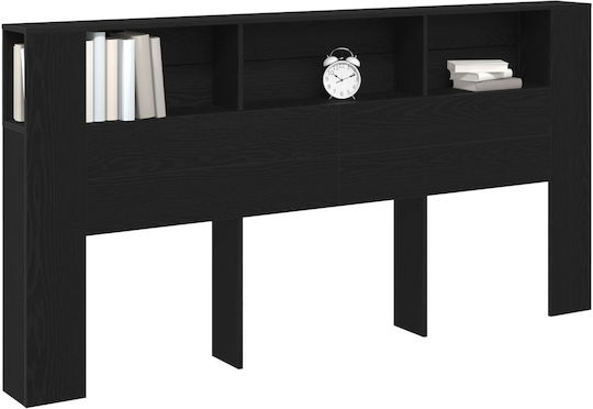 vidaXL Wooden Bed Headboard Black Oak 200x104.5cm