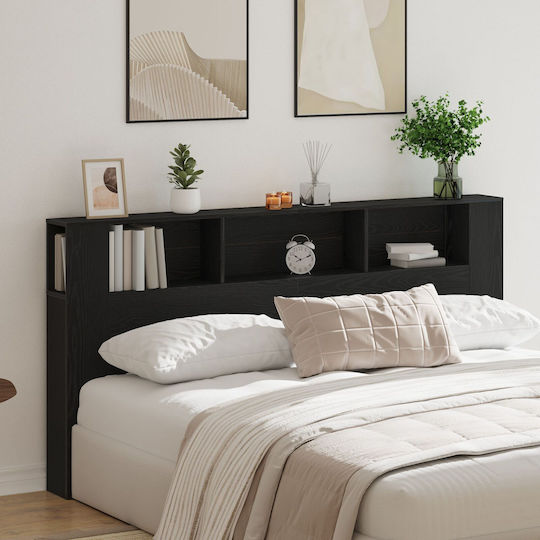 vidaXL Wooden Bed Headboard Black Oak 200x104.5cm