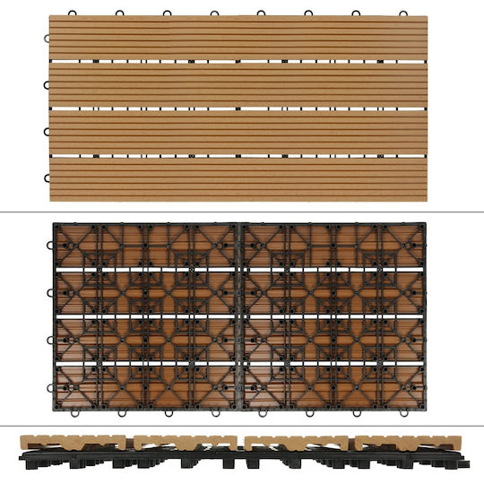 ECD Germany Material für Gartenboden aus WPC 60x30cm 1Stück