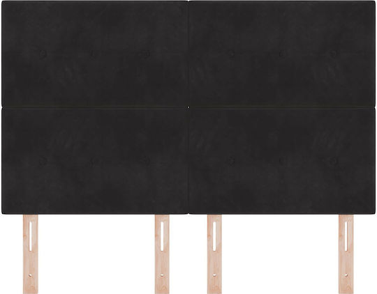 vidaXL Fabric Bed Headboard Black 144x128cm