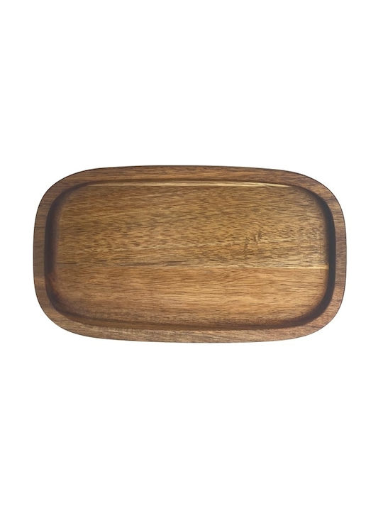 Lukanda Πιάτο Ρηχό Οβάλ Ξύλινο Καφέ 25x14cm