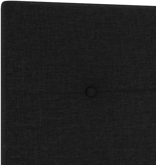 vidaXL LED Bed Headboard Fabric Black 144x128cm
