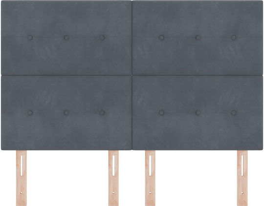 vidaXL Fabric Bed Headboard Dark Gray 160x128cm